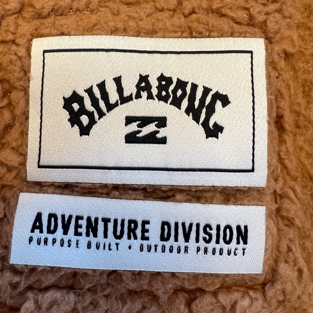 Billabong Camel Brown Gorpcore Sherpa Teddy Fleece Cozy Pullover Jacket Size XL - Picture 3 of 10